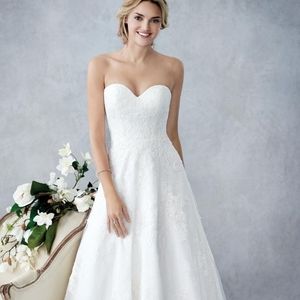 Ella Rosa BE436 Ivory Size 18 Drop Waist A-line, Lace Wedding Dress